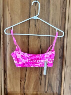 SKIMS Pink Camo Bikini Top